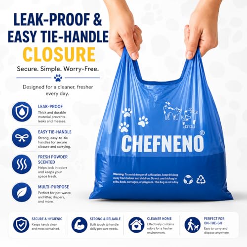 Cat Litter Waste Bags Biodegradable (500 ct., Blue) Bulk Dog Poop Bags with Easy Tie Handles Earth-Friendly Fresh Powder Scented Doggy Poop Diaper Bag Disposable Sanitary Pad Waste Bags (500 Bags) - color: Blue - Scented (500 ct.)