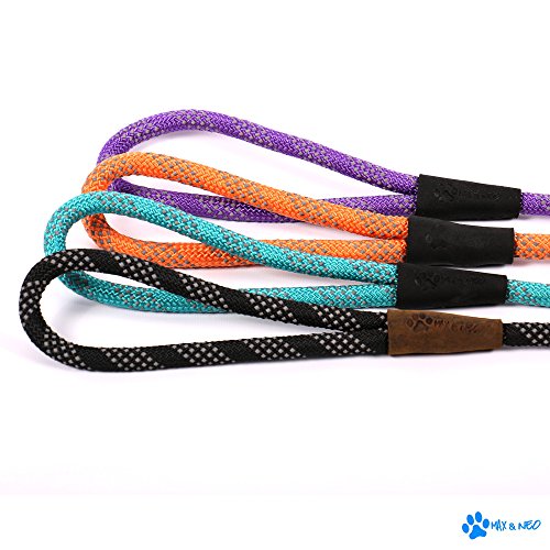 Max and Neo Rope Leash - Reflective, 6 FT x 1/2" - Teal - color: TEAL