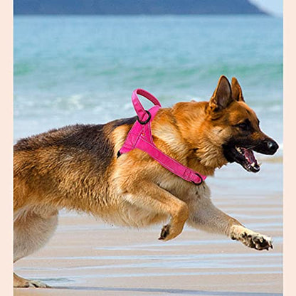 No Pull Dog Harness Pink for Small Medium Large Sized Dog, Reflective Escape Proof Adjustable Dog Harnesses with 2 Patch, S - color: Pink, size: S-Chest size 18-22''