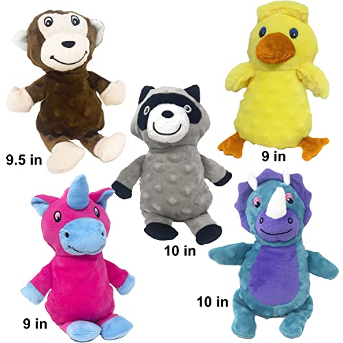Jalousie Multipack Dog Squeaky Toys Strong Almost Indestructible, with Added Liner for Longer Play Dog Chew Toys (Medium Breeds - 5 Pack Dotted)