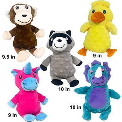 Jalousie Multipack Dog Squeaky Toys Strong Almost Indestructible, with Added Liner for Longer Play Dog Chew Toys (Medium Breeds - 5 Pack Dotted)