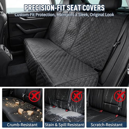 Dog Car Seat Cover, Back Seat Cover for Dog Pet Car Seat Universal Waterproof Scratch Proof Nonslip Durable Soft Pet Backseat Protector for Cars Trucks & SUVs (Black)