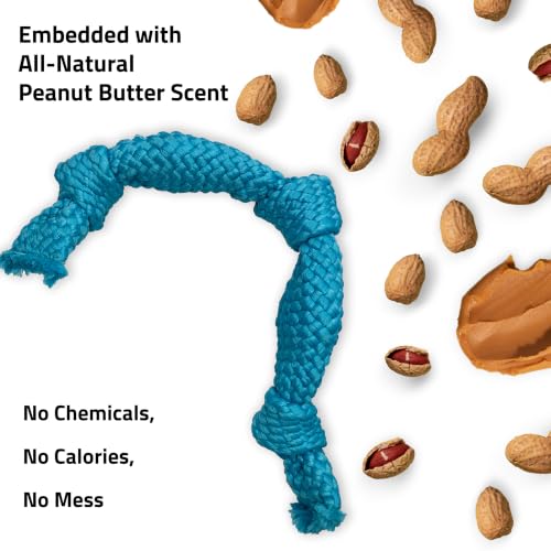 Playology Dog Toys | Dri-Tech Dental Rope Toy for Large Senior Dogs, Gentle on Teeth | Peanut Butter Scented Jumbo Toy | Dog Rope for Tug of War - size: Jumbo Rope, style: Peanut Butter