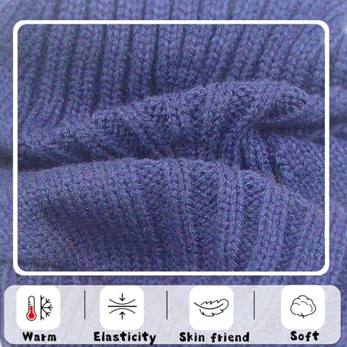Dog Sweaters for Small Dogs Male Puppy Sweater Fall Winter Dog Knitted Sweaters Warm Puppy Clothes Sweater Pet Knitwear Tiny Dog Clothes (Navy Blue, Small) - color: Navy Blue, size: Small