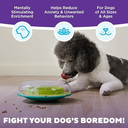 Outward Hound by Nina Ottosson Wobble Bowl Slow Feeder Dog Puzzle, Level 1 Beginner, 11.6 inches x 3.5 inches, Multicolored - color: Wobble Bowl (Green)
