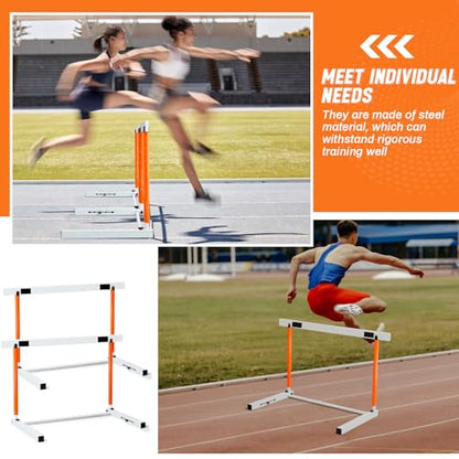 Blulu Adjustable Track and Field Hurdles Height Sports Training Hurdle with Counterweight Heavy Duty Track and Field Equipment Practice Training from 30 to 42 Inch for Athletes Adults - color: Orange