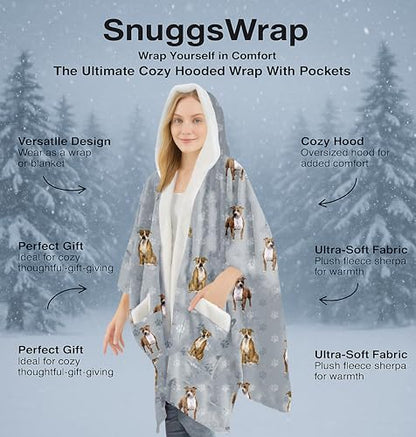 E&S Pets Sherpa Wearable Blanket Hoodie for Women – Soft Fleece Snuggs Wrap – 32 Dog & Cat Breeds – Warm Pet Lover Gifts - color: Pit Bull