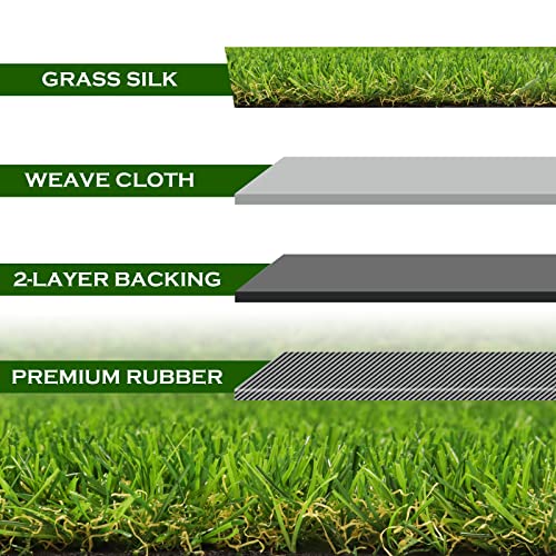AYOHA Artificial Turf Grass 1' x 11' with Drainage, 0.8 Inch Realistic Fake Grass Rug Indoor Outdoor Lawn Landscape for Garden, Balcony, Backyard, Patio, Synthetic Turf Mat for Pet Dogs, Customized - size: 1 ft x 11 ft