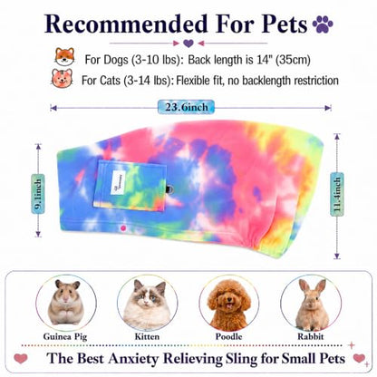 Cat Sling & Dog Sling Carrier for Small Dogs and Cats (3-14 lbs) – Ultra Soft Fleece Puppy Carrier for Indoor Home Use,Hands-Free Cat Carrier with Wide Shoulder Strap, Cozy Pet Sling (Fruits) - color: Fruits