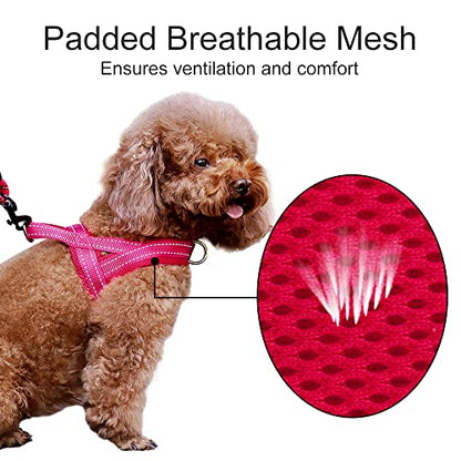 Plutus Pet No Pull Dog Harness with Breathable Mesh Padded, Adjustable Reflective Escape Proof Dog Harness, Quick Fit Dog Vest Harness for Small Medium Large Dogs(XXS, Pink) - color: Pink, size: XXS: chest 11.8"-15"