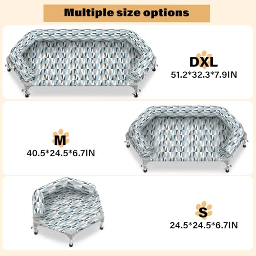 Orthopedic Dog Bed - Beds Bolster,Cooling Elevated Dog Beds with Metal Frame,Raised Dogs Bed,Easy to Assemble,Up to 80 lbs,Medium - size: Bolster M