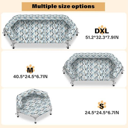 Orthopedic Dog Bed - Beds Bolster,Cooling Elevated Dog Beds with Metal Frame,Raised Dogs Bed,Easy to Assemble,Up to 80 lbs,Medium - size: Bolster M