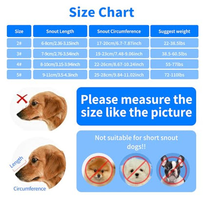 Dog Muzzle, Soft Basket Muzzle for Dogs, Dog Mouth Guard for Small Medium Large Dogs, Stop Biting, Chewing and Barking, Breathable & Comfortable to Drink,5# - size: 5#Suggest 72-110bs