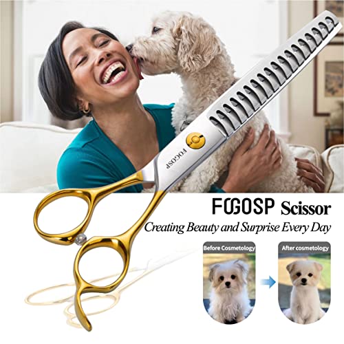 Dog Thinning Shears for Grooming 6.75" Chunker Shears Quickly Thinning Thick Hair Professional Dog Grooming Scissors for Small Dogs Right Handed Groomer Japan 440C 18 Teeth(Chunker, Gold) - size: 7 inch, style: Chunker