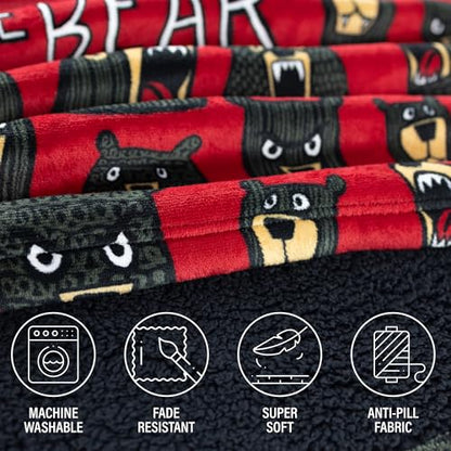 LazyOne Oversized Kid Blanket Hoodie, Oversized Hoodies for Girls and Boys, Wearable Blankets - color: Don't Wake the Bear Kid Blanket Hoodie