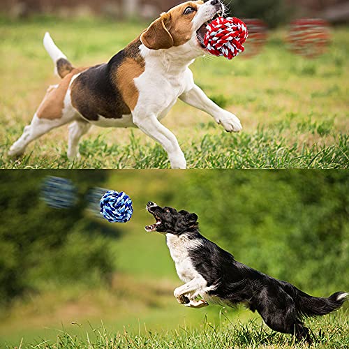 Pet Chew Toy, Knots Weave Cotton Rope, Biting Small Ball for Dogs & Cats, 3 in One Pack - style: 3 Pack