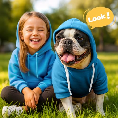 PETCARE Basic Dog Hoodie Sweaters for Small Medium Large Dogs Cats Puppy Clothes Soft Warm Fleece Dog Hoodies Sweatshirt with Small Pockets Fall Winter Chihuahua Dachshund Golden Retriever Outfits - color: Blue, size: 4XL(Suggest 30-50 lbs)