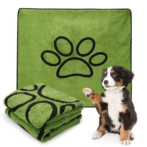 PatiencET Washable Pee Pads for Dogs, 36"x 41" Super Absorbent Reusable Puppy Pads for Pet Training, Housebreaking and Incontinence, 2 Pack Puppy Potty Pads with Leakproof Non-Slip Bottom - color: Green Paw, size: 36" x 41"