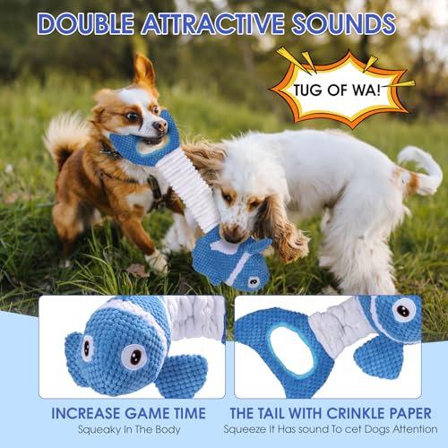 Squeaky Dog Toys - Plush Toy, Durable, Stretchy, Keeps Dogs Busy, Interactive Dog Toys Stress Release Game for Boredom Suitable for Small Medium and Large Dogs - color: Blue