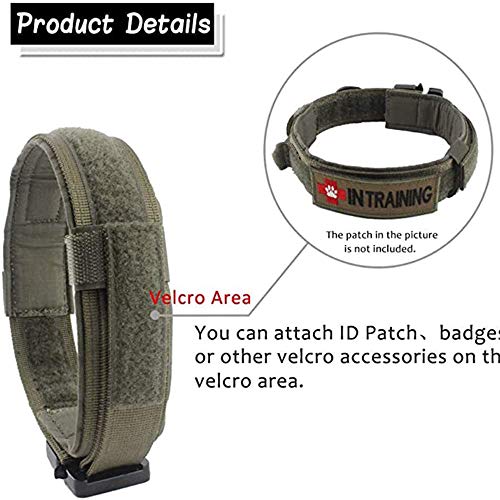 Tactical Dog Collar Adjustable Military Nylon Dog Collar with Control Handle and Heavy Duty Metal Buckle for Medium and Large Dogs (Green,S) - color: Green, size: Small (Pack of 1)