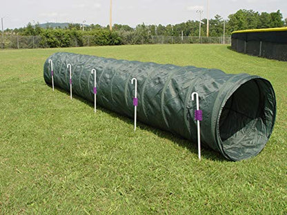 14' Dog Agility Tunnel with Stakes, Multiple Colors Available (Hunter) - color: Hunter
