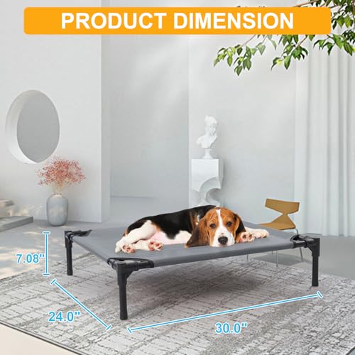 30'' Outdoor Elevated Dog Bed with Canopy, Raised Dogs Bed with Four Ice Pack, Breathable Cooling Dog Cot Beds Small Medium Size Dogs, Outdoor Pet Hammock Beds, Outside Pet Beds(X-Small) - size: X-Small(30.0"L x 24.0"W x 7.08"Th)