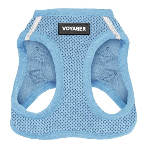 Best Pet Supplies Voyager Step-in Air Harness - All Weather Mesh, Reflective, No Pull Harness for Dogs, Cats - Secure with Hook & Loop Fastener, Buckle, Double D-Rings - Baby Blue, S - color: Harness (Baby Blue), size: S (Chest: 14.5 - 16")