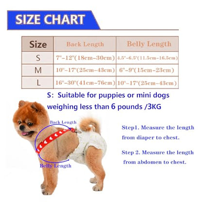 4 Pcs Dog Diaper Suspenders | Cat Suspenders | Female Male Dog Skirt Dress & Diaper Keeper | for Small Medium and Large Dogs (Square,Heart, L) - size: Large