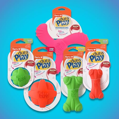 Hartz DuraPlay Ball Squeaky Latex Dog Toy, Neon Green, Neon Pink & Neon Orange, Large 3 Count Pack - size: 3 Count, style: Large Ball