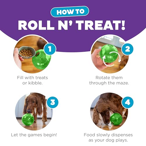 Outward Hound Orbee-Tuff Mazee Interactive Dog Puzzle Toy, Treat Dispensing Slow Feeder Ball, Green, 4.7-Inch - color: Green