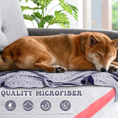 Peryiter 8 Pcs Dog Drying Towels Bulk 55'' x 28'' Pet Grooming Absorbent Microfiber Dog Bath Towels Quick Drying Puppy Bathing Towel for Small Medium Large Cats Pets Bathing Grooming(Grey) - color: Grey