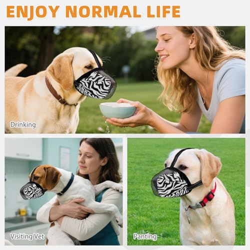 KOOLTAIL Dog Muzzle,Soft Breathable Dog Muzzles for Small Medium Large Sized Dogs to Anti Barking Grooming Biting,Reflective Adjustable Air Mesh Basket Muzzles, Allows Panting and Drinking - color: Tiger, size: X-Small