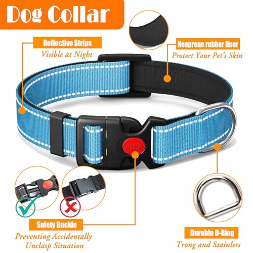 LOBEVE No Pull Dog Harness, Collar & Leash Set | Includes Dog Seat Belt, Collapsible Bowls & Poop Bag Dispenser. Ideal for Training, Walking, Hiking. Fits Small to Large Dogs(Blue-XL) - color: Blue, size: X-Large