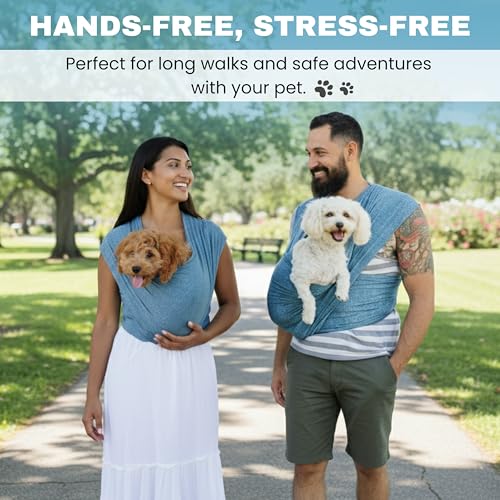Pet K’tan Anti Anxiety Wearable Cat & Dog Carrier – Hands-Free Front Facing Adjustable Pet Cuddler Sling for Small to Medium Pets & Puppies up to 20 lbs | Pawquamarine | Small - size: Small