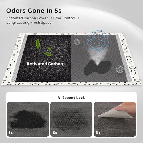 ZOMISIA Charcoal Puppy Pads 22x22 50 Counts + 1 Extra Health Monitoring Pee Pad