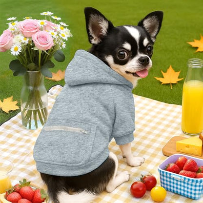 PETCARE Basic Dog Hoodie Sweaters for Small Medium Large Dogs Cats Puppy Clothes Soft Warm Fleece Dog Hoodies Sweatshirt with Small Pockets Fall Winter Chihuahua Dachshund Golden Retriever Outfits - color: Grey, size: 4XL(Suggest 30-50 lbs)
