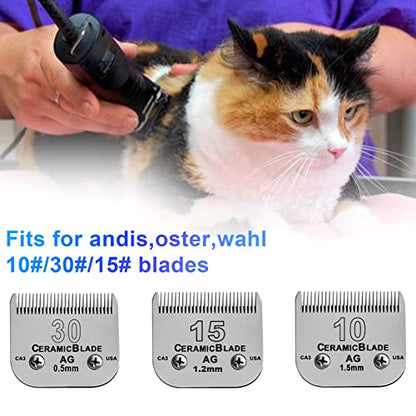 Dog Stainless Steel 5 Color Comb Compatible with andis oster A5 wahl km10 | Only fit for 10#/15#/30# Detachable Blade，Guide Comb Set Cutting Length 19mm-32mm - color: 5 PACK(3mm-16mm)