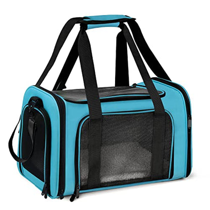 Henkelion Large Cat Carriers Dog Carrier Pet Carrier for Large Cats Dogs Puppies up to 25Lbs, Big Dog Carrier Soft Sided, Collapsible Travel Puppy Carrier - Large - Blue - color: Blue, size: 20.0"L x 13.0"W x 13.0"H