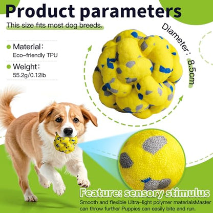 Moonorange Upgrade Dog Balls Interactive Toys for Aggressive Chewers, Indestructible Tennis Durable Bouncy for Fetch Game, Lightweight Floating, Yellow - color: Yellow-Yarnball