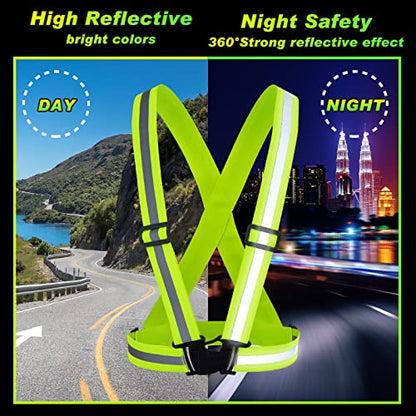 Hercicy 30 Pcs Reflective Vest High Visibility Safety Vests, Adjustable Running Gear Straps Lightweight Reflector for Construction (Yellow) - color: Yellow