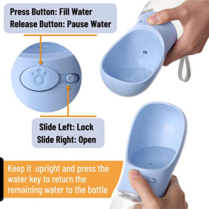 Mr. Pen- Portable Dog Water Bottle, 19 oz, Large | Leak Proof Puppy Water Dispenser with Drinking Feeder for Pets, Outdoor Walking, Hiking, Travel, Not Dishwasher Safe - color: Blue