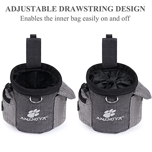 AMZNOVA Dog Treat Bag Treatnow Dog Treat Pouch, Training Pouch with Waist Belt & Clicker for Training & Walking, Waist Clip On Snack Fanny Pack for Pet, 3Cups, Heather Coffee - color: Heather Coffee