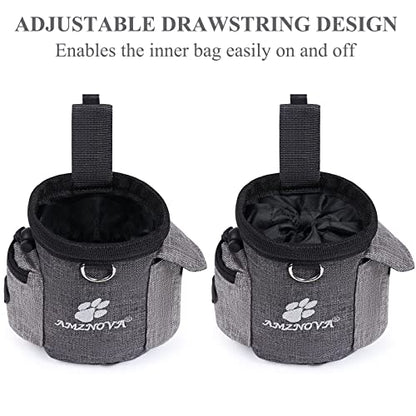 AMZNOVA Dog Treat Bag Treatnow Dog Treat Pouch, Training Pouch with Waist Belt & Clicker for Training & Walking, Waist Clip On Snack Fanny Pack for Pet, 3Cups, Heather Coffee - color: Heather Coffee