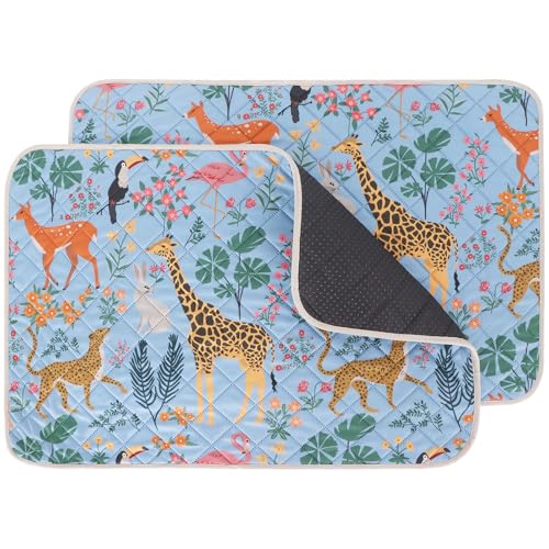 IEUUMLER Washable Pee Pads for Dogs, 2 Pack Forest Pattern Reusable Waterproof Puppy Pads, Non-Slip Super Absorbent Dog Training Pad for Playpen Crate Bed EU013 Blue Jungle, 41x41 - color: Blue Jungle, size: 41x41 inch - 2pcs