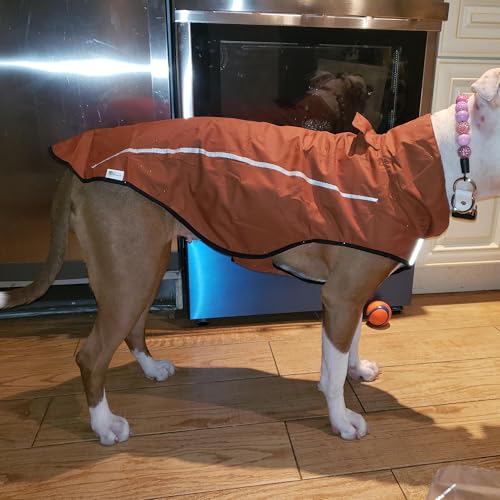 Mile High Life Dog Raincoat, Adjustable Waterproof Reflective Rain Jacket for Small Medium Large Dogs, Lightweight Breathable Pet Rain Coat with Leash Hole(Brown,XS Chest 17-23") - color: Brown, size: XS Chest 17"-23"