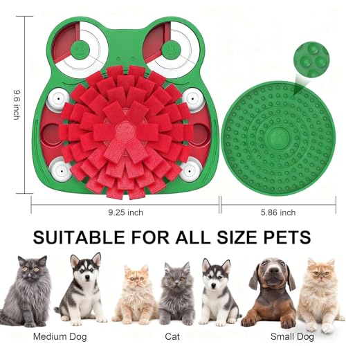 Dog Puzzle Toys, 3-in-1 Dog Training Puzzles with Lick Mat and Slow Food, Stress Relief Interactive Dog Toy for Feeding Keeping Them Busy (Green)
