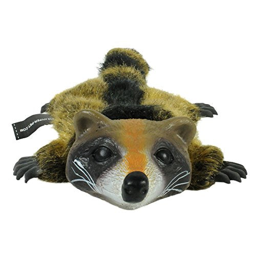 Hyper Pet Real Skinz Raccoon Plush Dog Toy - size: Large, style: Raccoon