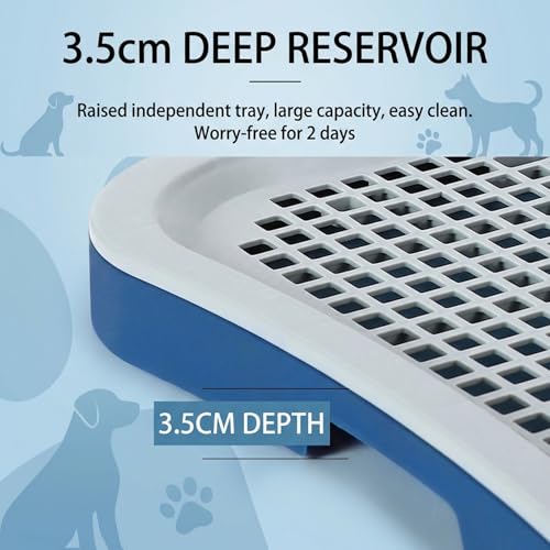 Dog Toilet Indoor Dog Potty Tray with High Walls Removable Mesh Pee Pad Holder Puppy Potty Training Tray for Small Dogs, Blue