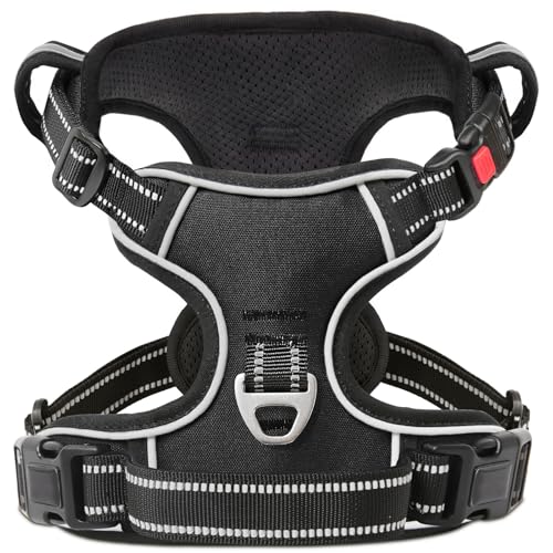 Timos Dog Harness, 3 Snap Buckles No-Pull Soft Padded Dog Vest with 2 Metal Leash Clips, Adjustable Reflective No Choke Pet Harness with Easy Control Handle for Small Dogs,Black,S - color: Lock-Black, size: Small (Pack of 1)