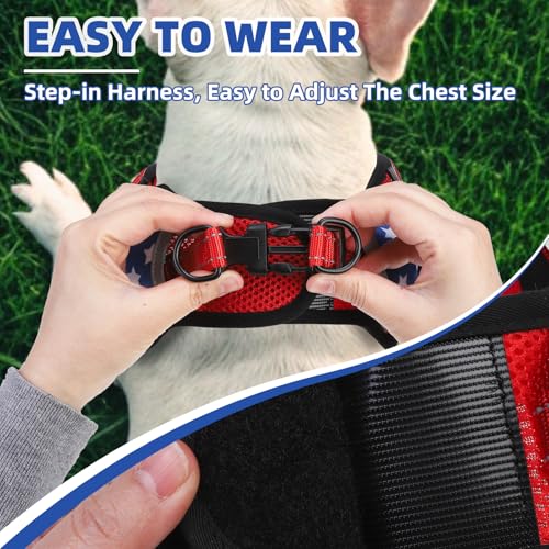 PUPTECK Dog Harness Small Sized Dog, Step in Adjustable Reflective Dog Vest Harness Escape Proof, No Pull Soft Padded Harness Easy Control, Star, S - color: Blue(Stars), size: S (CHEST: 13"-18")